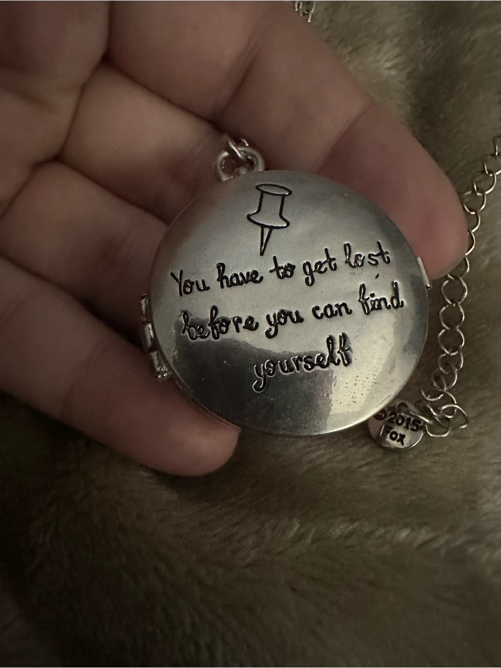 Paper Towns Book Silver Locket Necklace - "Get Lost" Quote